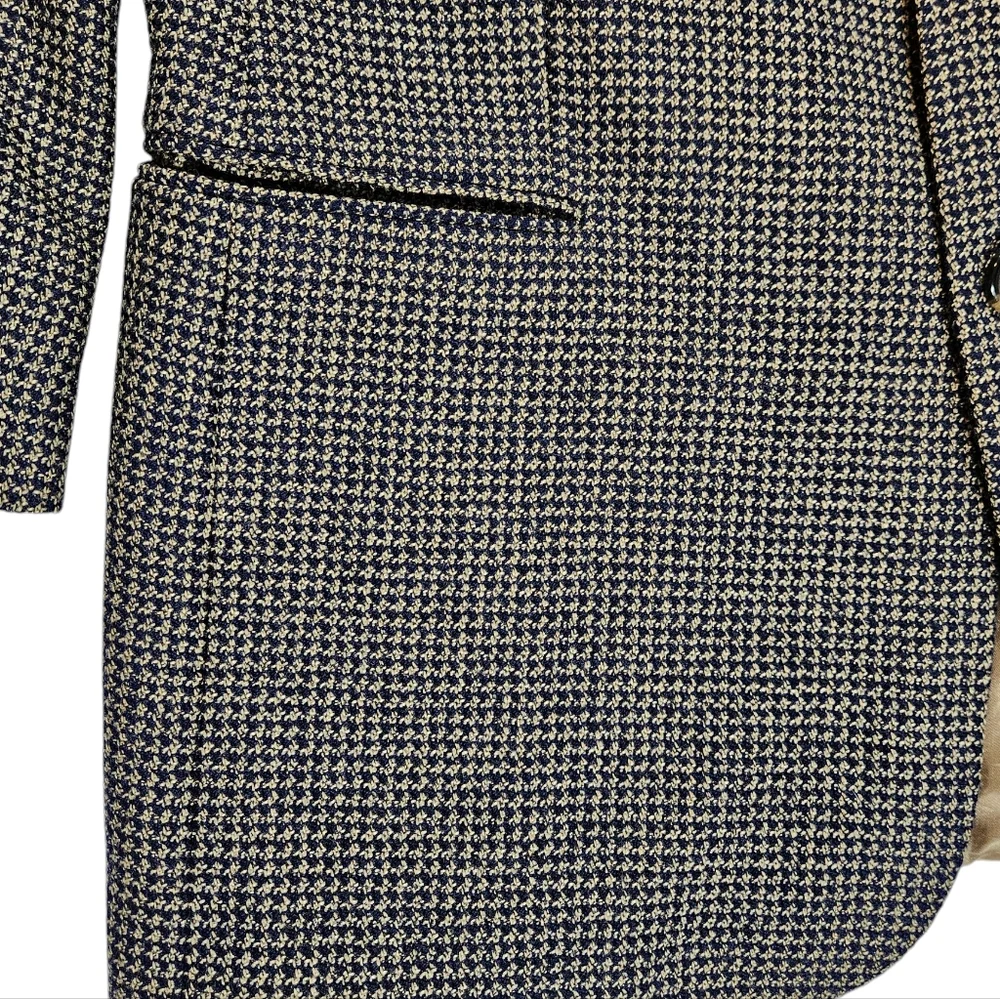 Hugo Boss Houndstooth Plaid Einstein Blazer Sport Coat Size 40R Lambswool Jacket